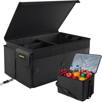 MIKKUPPA Trunk Organizer with Lid - 65L Collapsible Car Organizer, White