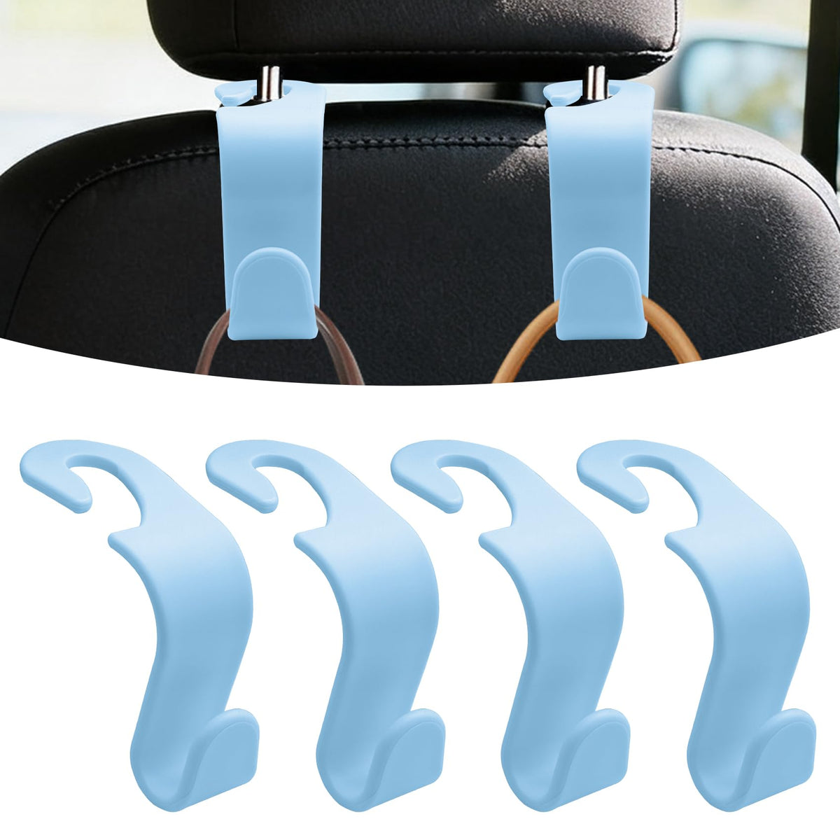 4PCS Car Seat Headrest Hooks, Purse Hook for Car