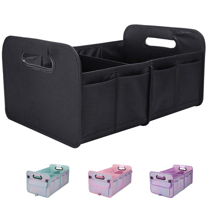 titiyiof Trunk Organizer For Suv & Sedan,Car Organizers and Storage, Waterproof Collapsible & Adjustable Straps,35L Sturdy Car Organization for Car Accessories, Tools,Sundries,2 Compartment（Black）