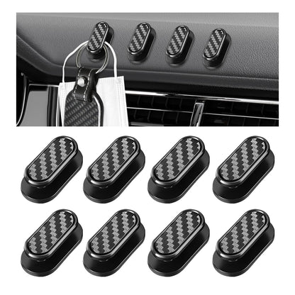 KVAEY 4 PCS Car Mini Hooks, Self-Adhesive Multifunctional Hanging Car Storage Hooks on Dashboard, Universal Vehicle Hook Stickers for Keys Mask Charging Cable, Car Accessories (Glossy)