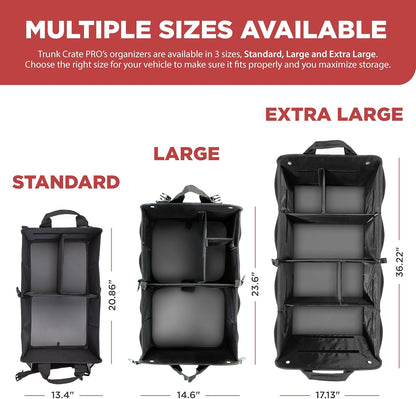 Car Trunk Organizer for SUV & Truck Cargo Storage, Large, Black
