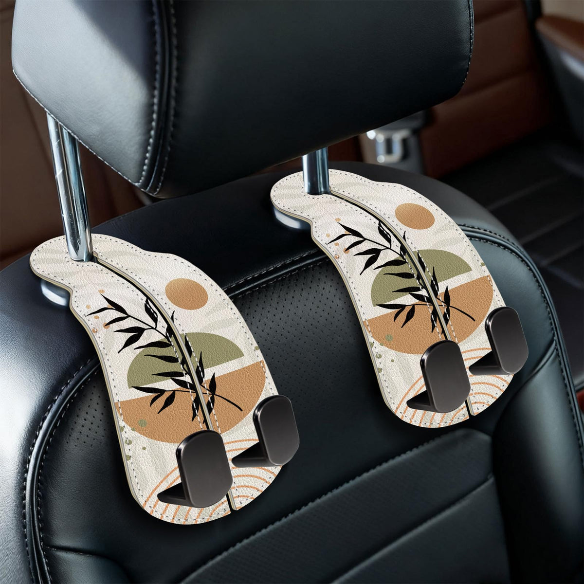 Blusabaca 2PCS Car Seat Headrest Hooks, Purses Bags Holder, Sunrise