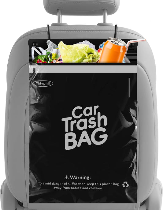 50 Bags Hanging Car Trash Bags Disposable, 2 Gallon Car Garbage Bags. Black