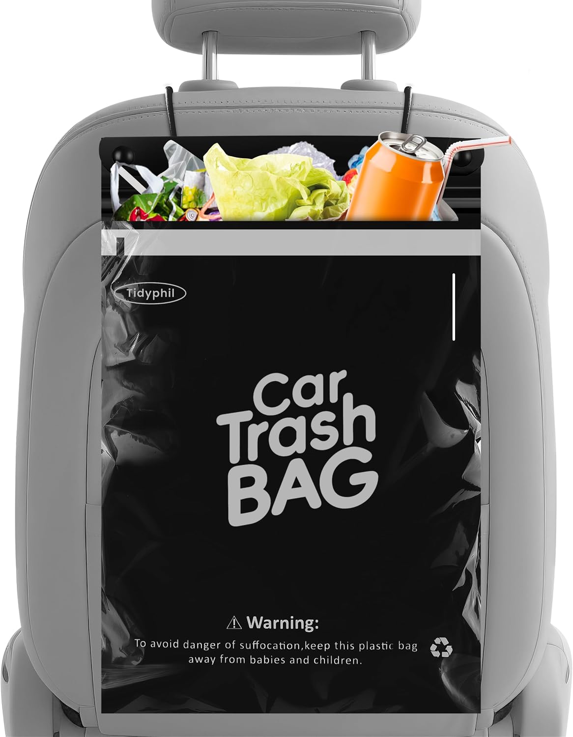 50 Bags Hanging Car Trash Bags Disposable, 2 Gallon Car Garbage Bags. Black