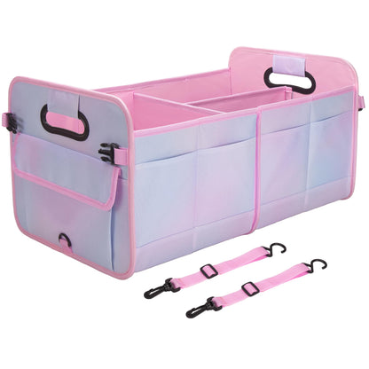 titiyiof Trunk Organizer For Suv & Sedan,Car Organizers and Storage, Waterproof Collapsible & Adjustable Straps,35L Sturdy Car Organization for Car Accessories, Tools,Sundries,2 Compartment（Black）