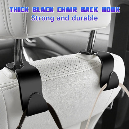 4 Pack 4.13 Inch Car Seat Headrest Hooks, Black