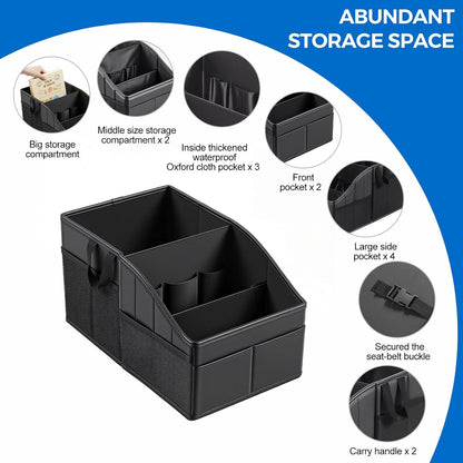 WHHMK Sturdy Leather Car Storage Support Up to 33 LB of Weight, Black