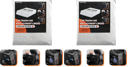HOTOR Car Trash Bags, Liner Refills (50-Pack), (Trash Can is not Included)