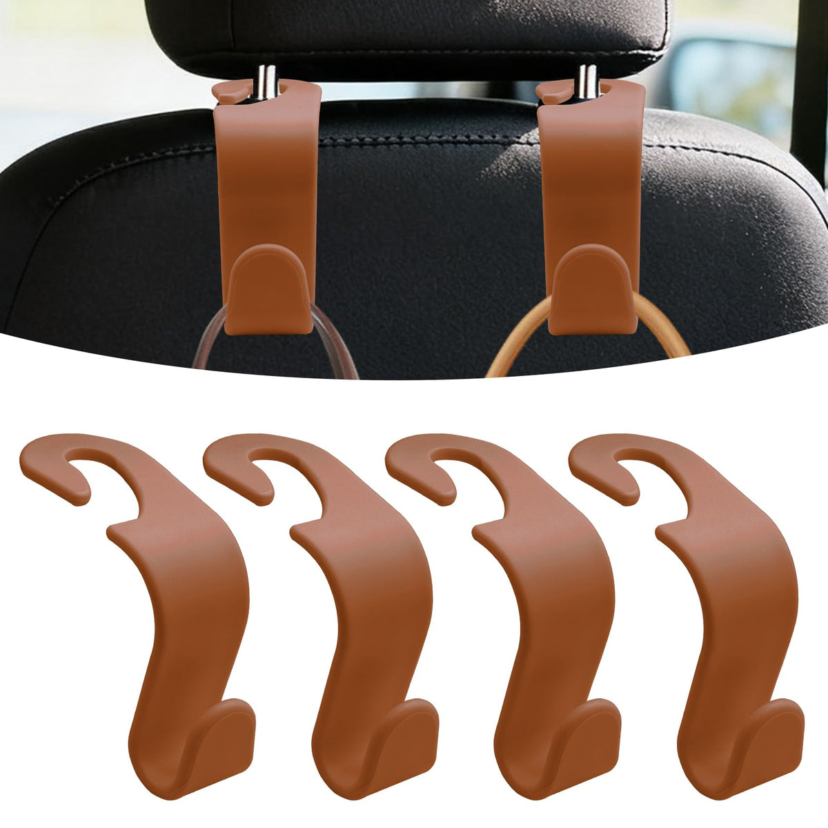 4PCS Car Seat Headrest Hooks, Purse Hook for Car