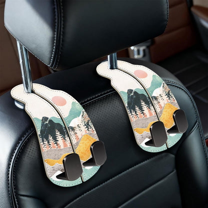 Blusabaca 2PCS Car Seat Headrest Hooks, Purses Bags Holder, Sunrise