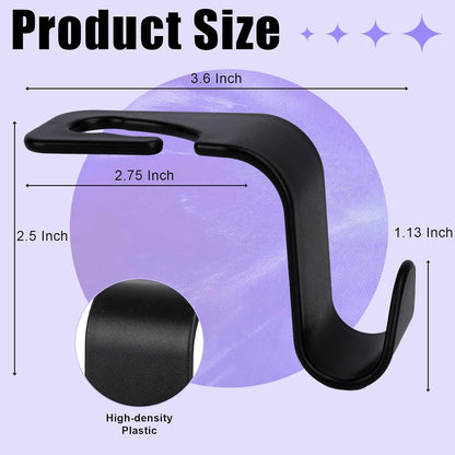 BFXM 6 Pack Car Seat Headrest Hooks,Car Accessories Black