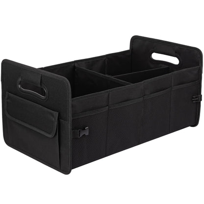JiatuA Car Trunk Organizer, Car Organizers and Storage Collapsible Multi Compartment Container Box, Adjustable Car Accessories for SUV Sedan Truck, Standard Size, Black