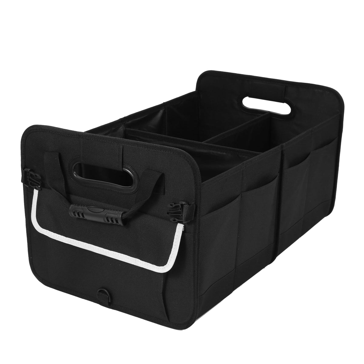 titiyiof Trunk Organizer For Suv & Sedan,Car Organizers and Storage, Waterproof Collapsible & Adjustable Straps,35L Sturdy Car Organization for Car Accessories, Tools,Sundries,2 Compartment（Black）