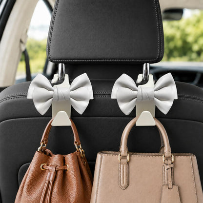 2 Pack Car Purse Hooks, Headrest Hooks for Cars, Black silk