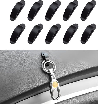 Yourkar 10 PCS Car Sticky Hooks, Multifunctional Vehicle Adhesive Hooks, Hanging Auto Storage Hooks for Key USB Cable Earphone Cable, Universal Interior Decor Car Accessories (10 PCS)