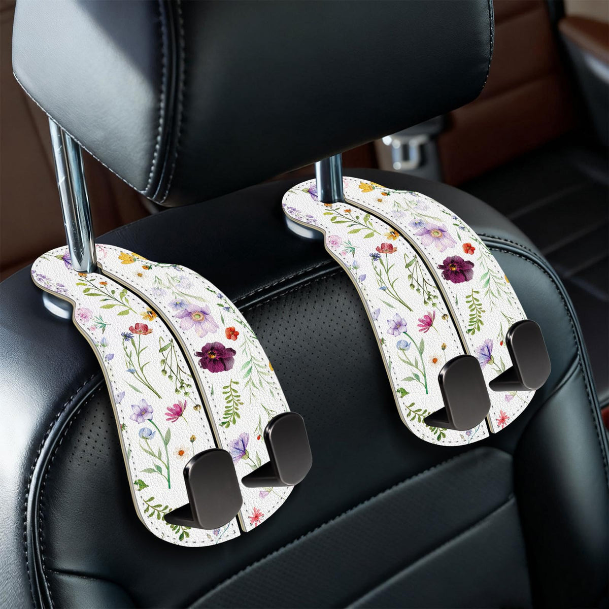 Blusabaca 2PCS Car Seat Headrest Hooks, Purses Bags Holder, Sunrise