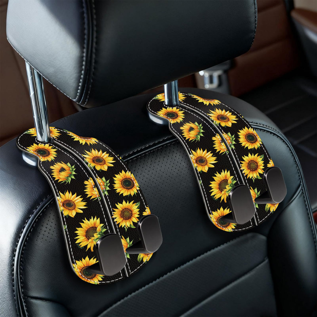 Blusabaca 2PCS Car Seat Headrest Hooks, Purses Bags Holder, Sunrise