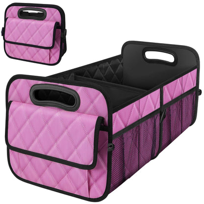 Deosk Trunk Organizer and Storage with Reinforced Handles,Car Accessories for Women/Men 50L Waterproof Polyester Trunk Organzier for Car/SUV/Minivan/Truck(Medium,Leopard print)