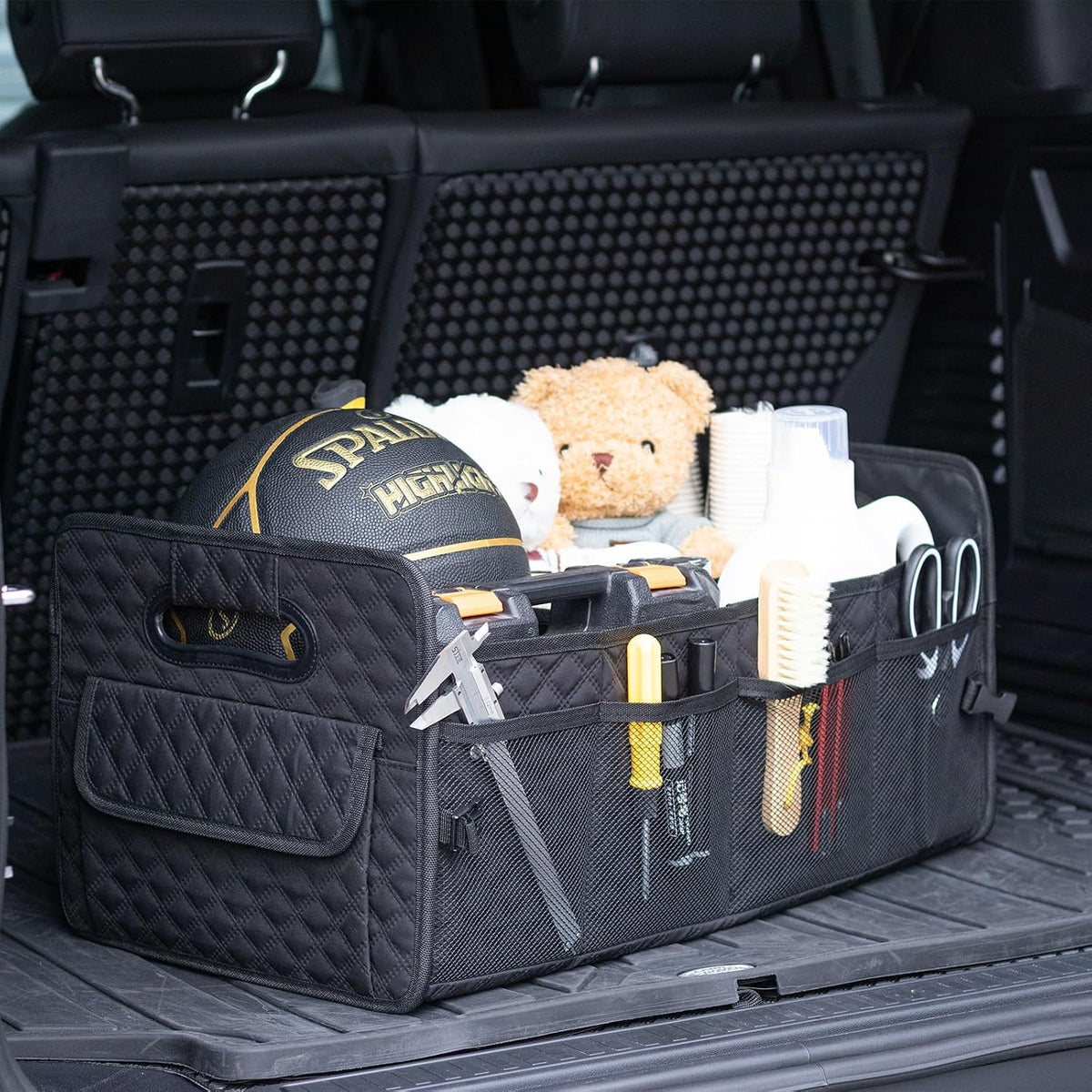 JiatuA Car Trunk Organizer for SUV, Collapsible Car Storage Organizer Black