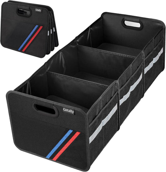 Trunk Organizer for Car， Collapsible Trunk Organizer with Multi Pockets, 3 Compartments Storage Organizer for Car SUV, Truck, Sedan