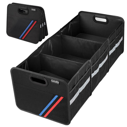 Trunk Organizer for Car， Collapsible Trunk Organizer with Multi Pockets, 3 Compartments Storage Organizer for Car SUV, Truck, Sedan