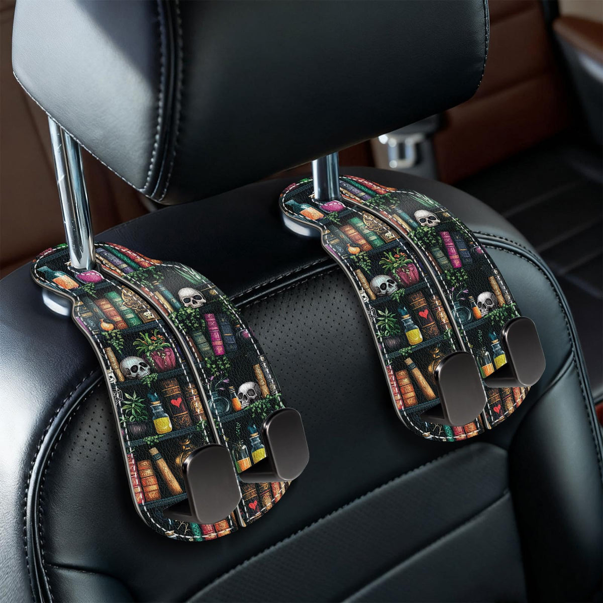 Blusabaca 2PCS Car Seat Headrest Hooks, Purses Bags Holder, Sunrise