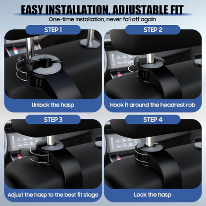 Amooca Anti-Drop Car Seat Hooks with Adjustable Hasp for Bags