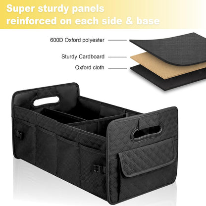 JiatuA Car Trunk Organizer for SUV, Collapsible Car Storage Organizer Black