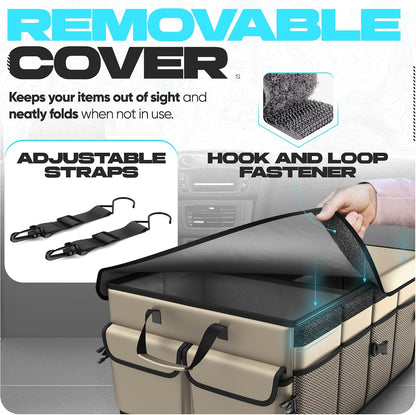 FORTEM Trunk Organizer - Foldable Car Organizer & Storage for SUVs & Trucks