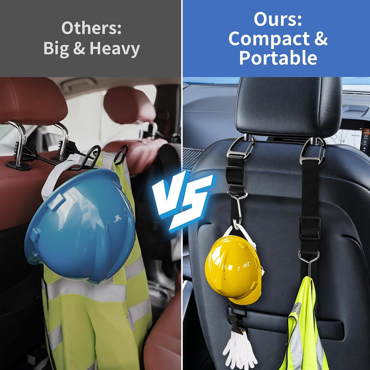 2PCS Anti-drop Headrest Hooks for Car, Adjustable Car Seat Headrest Hooks