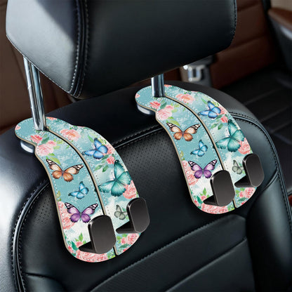 Blusabaca 2PCS Car Seat Headrest Hooks, Purses Bags Holder, Sunrise