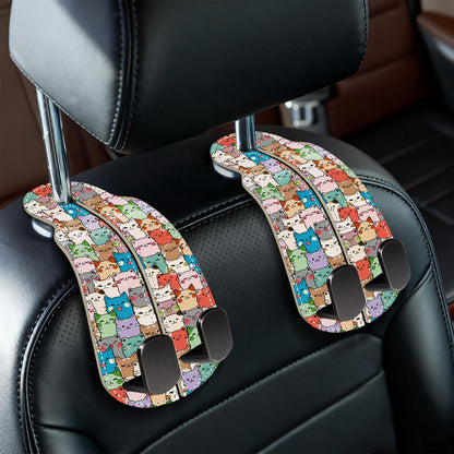 Blusabaca 2PCS Car Seat Headrest Hooks, Purses Bags Holder, Sunrise