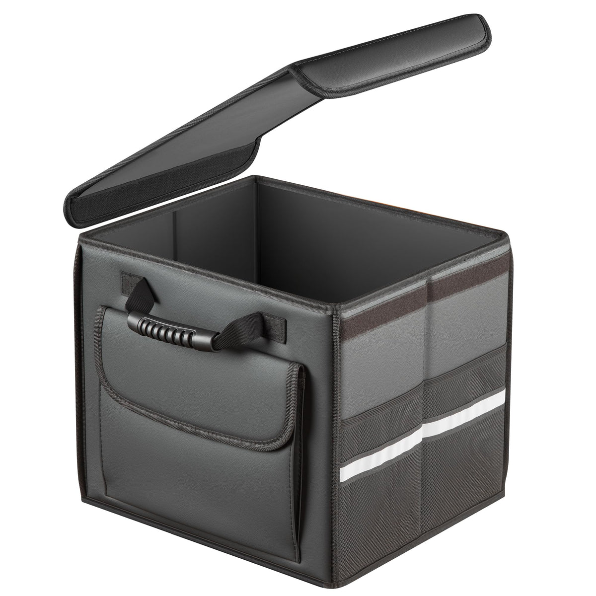 Car Trunk Organizer, 2 Compartments Car Storage Box with Lip