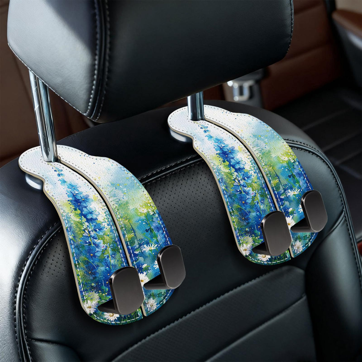 Blusabaca 2PCS Car Seat Headrest Hooks, Purses Bags Holder, Sunrise