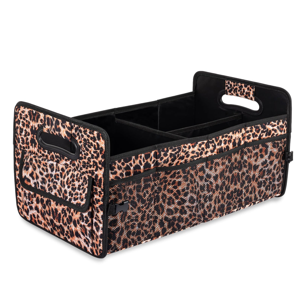 JiatuA Car Trunk Organizer, Car Organizers and Storage Collapsible Multi Compartment Container Box, Adjustable Car Accessories for SUV Sedan Truck, Standard Size, Black
