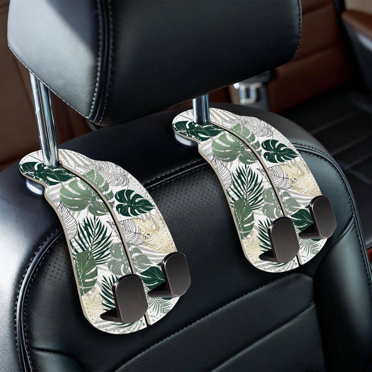 Blusabaca 2PCS Car Seat Headrest Hooks, Purses Bags Holder, Sunrise