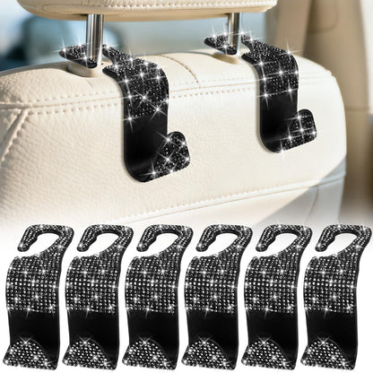 BFXM 6 Pack Car Seat Headrest Hooks,Car Accessories Black