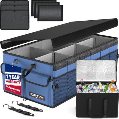 FORTEM Trunk Organizer - Foldable Car Organizer & Storage for SUVs & Trucks