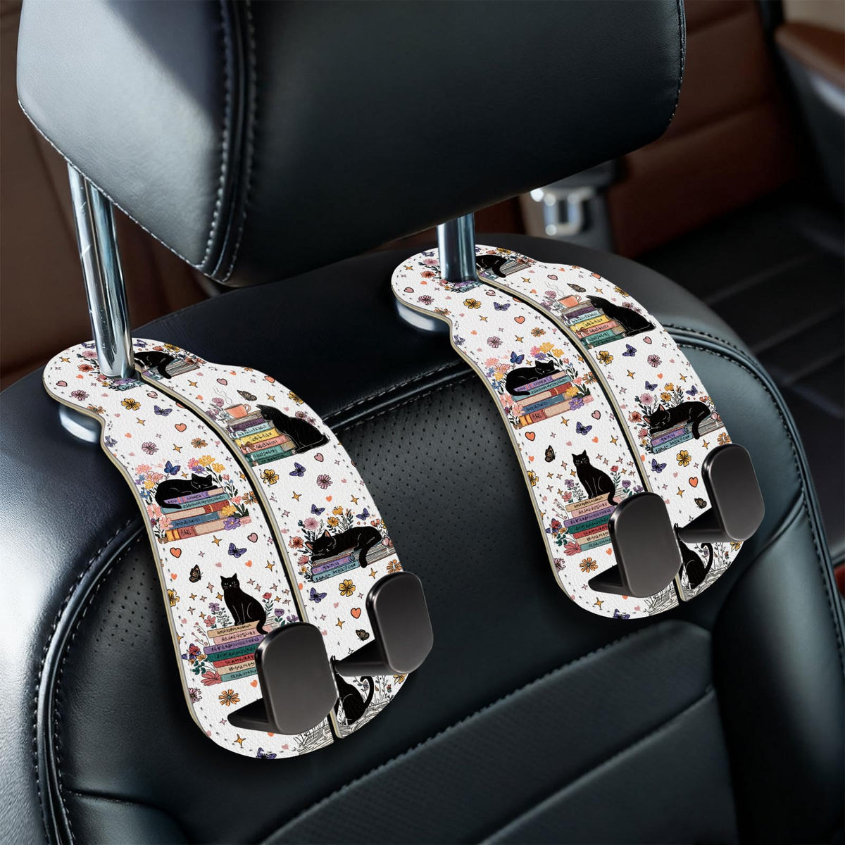 Blusabaca 2PCS Car Seat Headrest Hooks, Purses Bags Holder, Sunrise