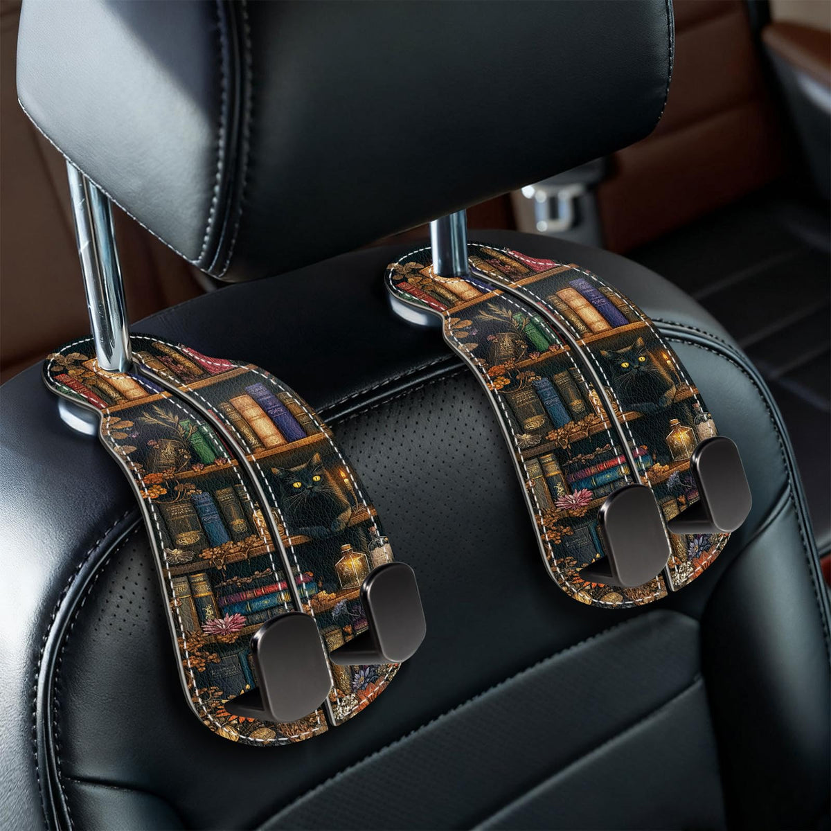 Blusabaca 2PCS Car Seat Headrest Hooks, Purses Bags Holder, Sunrise