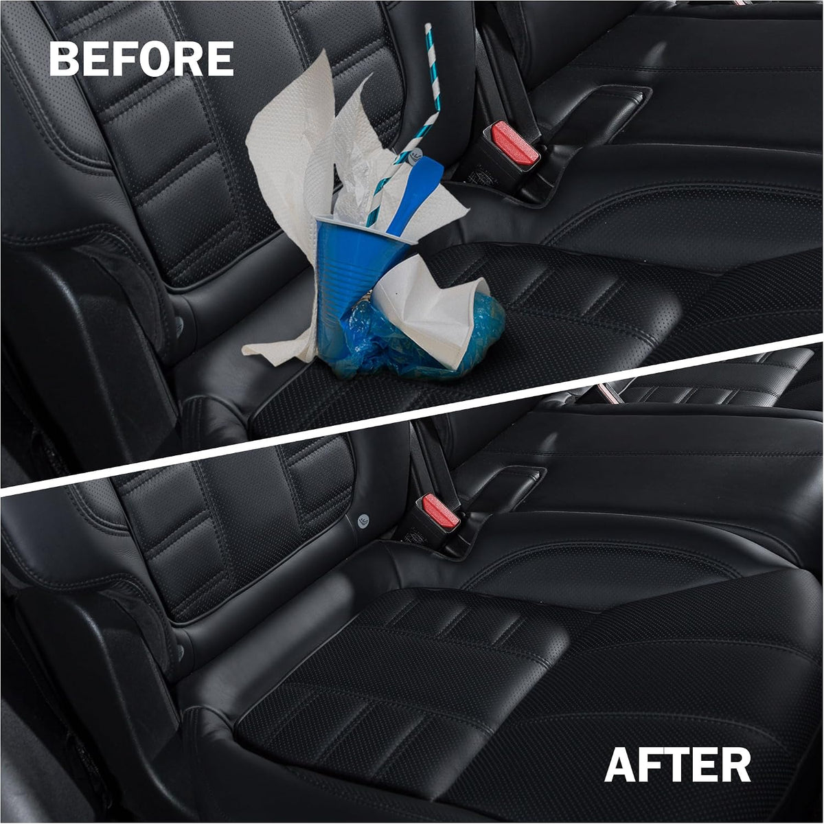 12x15 Black Car Trash Bags, Leak-Proof, Headrest Handle, 2 Mil, 50 Pack