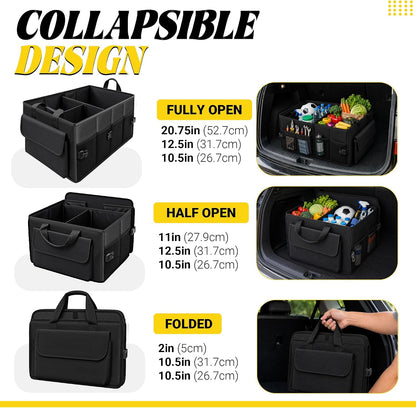 45L Trunk Organizer, Small Foldable Car Organizer for SUV, Jeep, Sedan