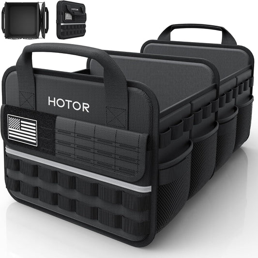 HOTOR Tactical Trunk Organizer - Car Storage with Front MOLLE Pockets
