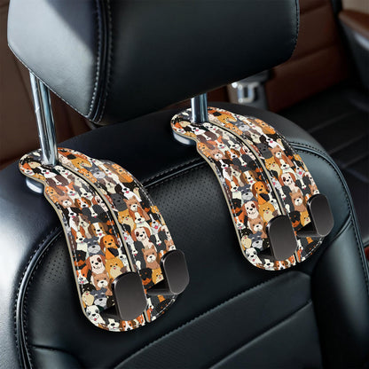 Blusabaca 2PCS Car Seat Headrest Hooks, Purses Bags Holder, Sunrise