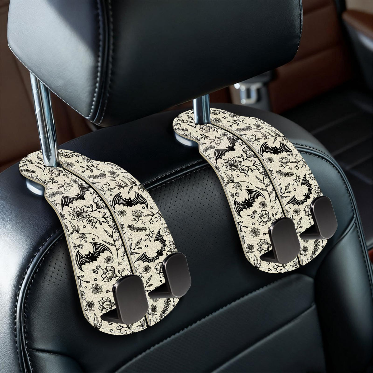Blusabaca 2PCS Car Seat Headrest Hooks, Purses Bags Holder, Sunrise