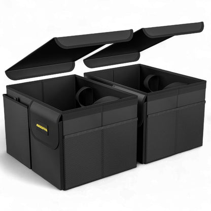 MIKKUPPA Trunk Organizer with Lid - 65L Collapsible Car Organizer, White