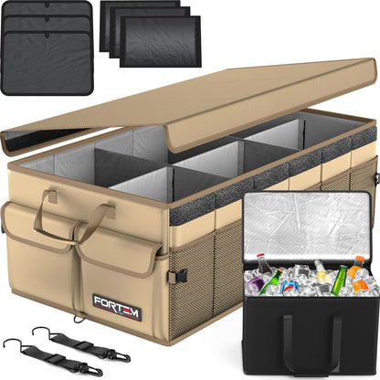 FORTEM Trunk Organizer - Foldable Car Organizer & Storage for SUVs & Trucks