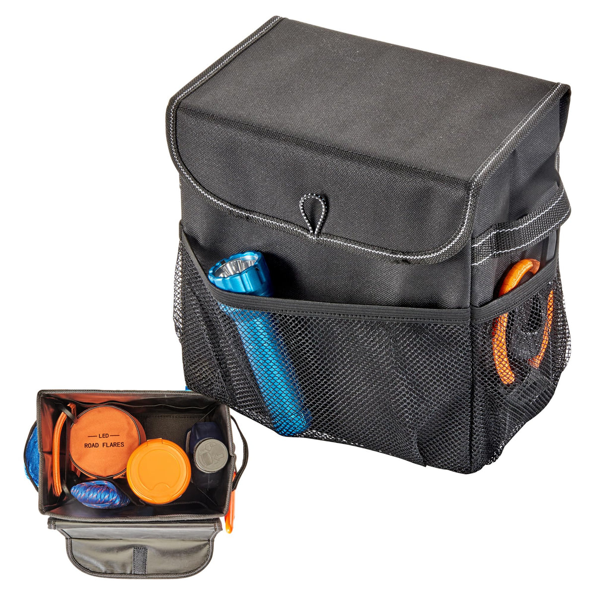 Carganizer Small Car Storage Bin with Lid for Trunk, Front Seat or Backseat