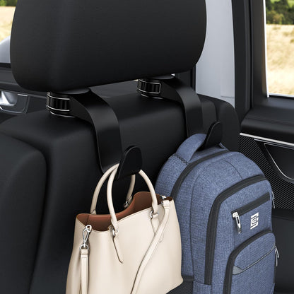 Amooca Anti-Drop Car Seat Hooks with Adjustable Hasp for Bags